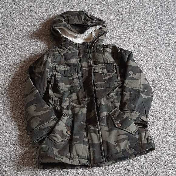 New Girls Heavyweight Cotton Faux Fur Lined Jacket - Picture 5 of 13